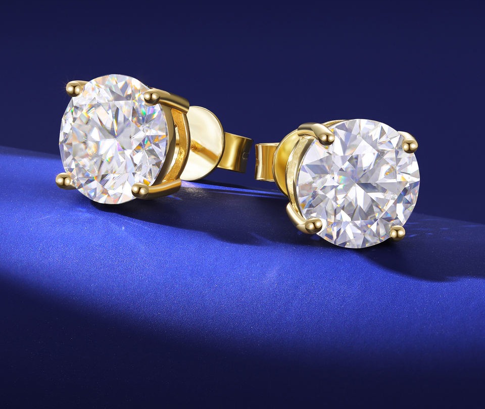 LUMIRA VVS Moissanite Studs view 2