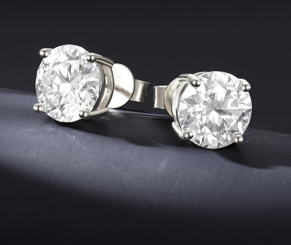 LUMIRA VVS Moissanite Studs view 3